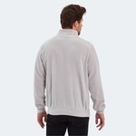 Slazenger Gri Sansa Regular Fit Dik Yaka Fermuarlı Uzun Kollu Erkek Sweatshirt Polar