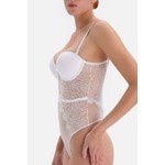 Dagi Beyaz Dekolteli Dantelli Bodysuit