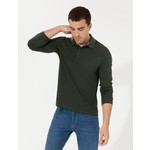 Pierre Cardin Erkek Koyu Yesil Slim Fit Fit Polo Yaka Sweatshirt 50261102-VR079