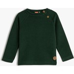 Koton Basic Sweatshirt Yakası Düğmeli Bisiklet Yaka Ribanalı Pamuklu