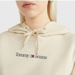 Tommy Jeans Kapüşon Yaka Baskılı Bej Kadın Sweatshırt DW0DW15649