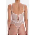 Dagi Beyaz Dekolteli Dantelli Bodysuit