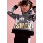 DeFacto Kız Çocuk Power Baskılı Kapüşonlu Crop  Sweatshirt T0515A621SP