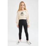 DeFacto Kız Çocuk Disney Mickey & Minnie Crop Bisiklet Yaka Sweatshirt V1592A621AU