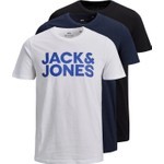 Jack & Jones 12191762 Klasik Logo Baskılı Siyah 3'lü Erkek T-Shirt