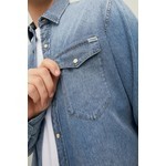 Jack & Jones 12138115 Erkek Jjesherıdan Shırt L/s Noos Denim Gömlek