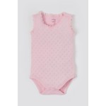 DeFacto Kız Bebek Kalp Desenli Basic Danteli Çıtçıtlı Pamuklu Body T8075A221SP