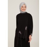 Armine Işlemeli Sweatshirt 22K3213 Siyah