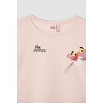 DeFacto Kız Çocuk Pink Panther Crop Kısa Kollu Body V5529A622SM