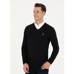 U.s. Polo Assn. V Yaka Slim Fit Siyah Erkek Kazak GTD02-GLBSK23