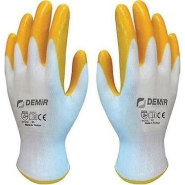 Demir Safety D007 Sarı Beyaz Nitril İş Eldiveni