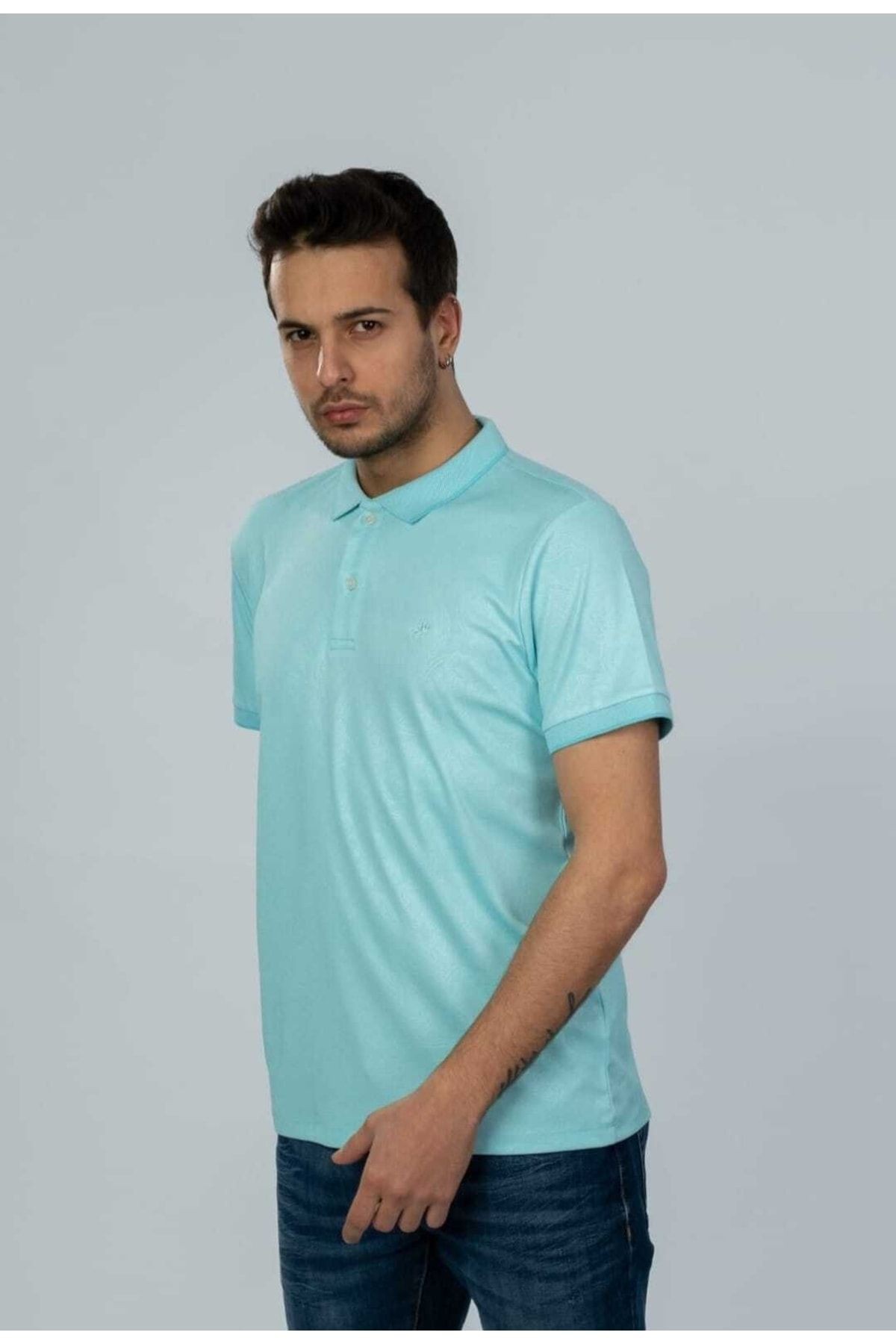 Polo Yaka Mint Yeşil Renk Şol Model T-shirt