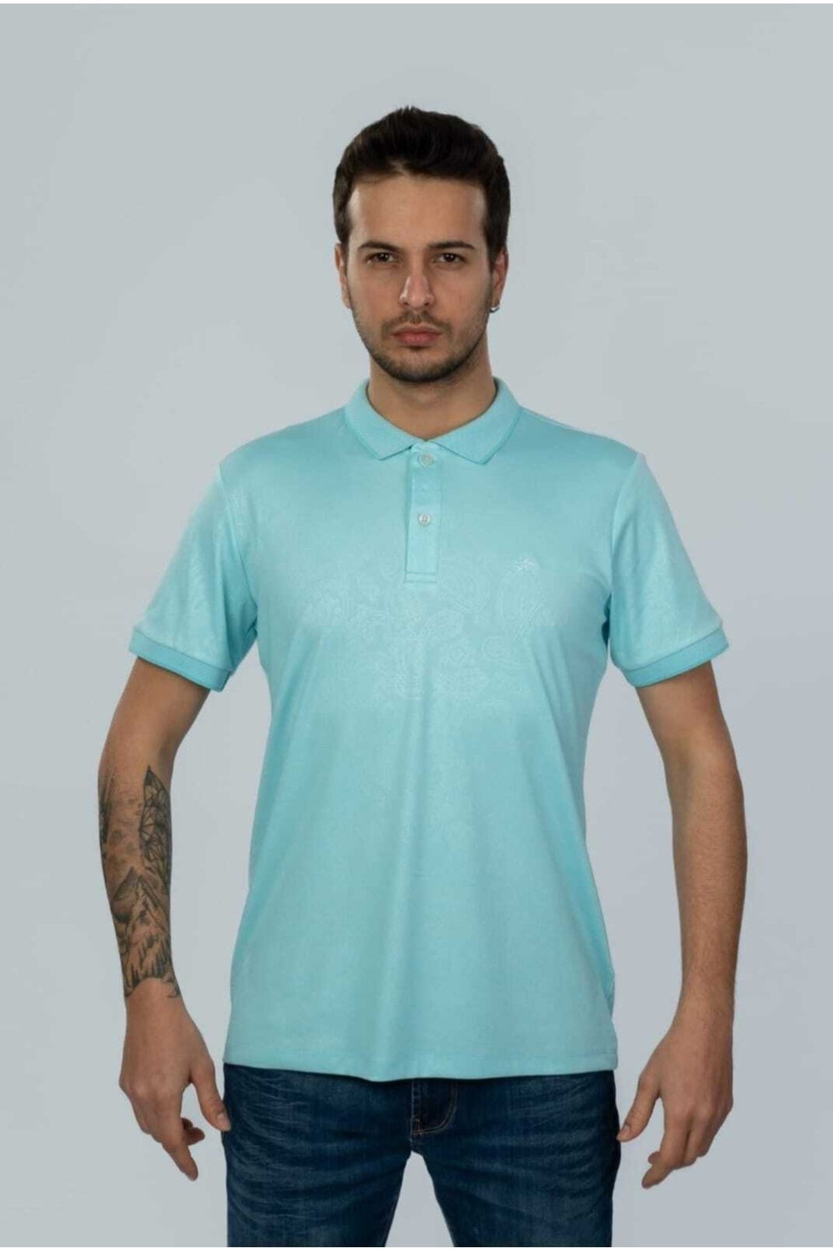 Polo Yaka Mint Yeşil Renk Şol Model T-shirt