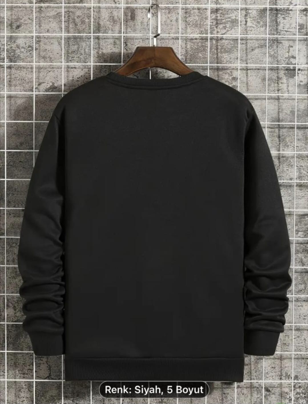 Sweatshirt Siyah Brooklyn Bisiklet Yaka