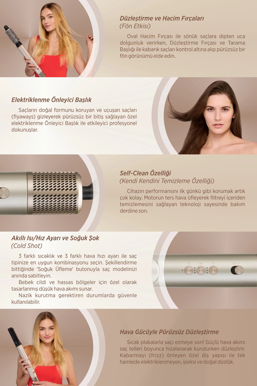 vonmie フルセット womidi Pro 8in1 Multi-styler Hava Üflemeli Saç Şekillendirici ve
