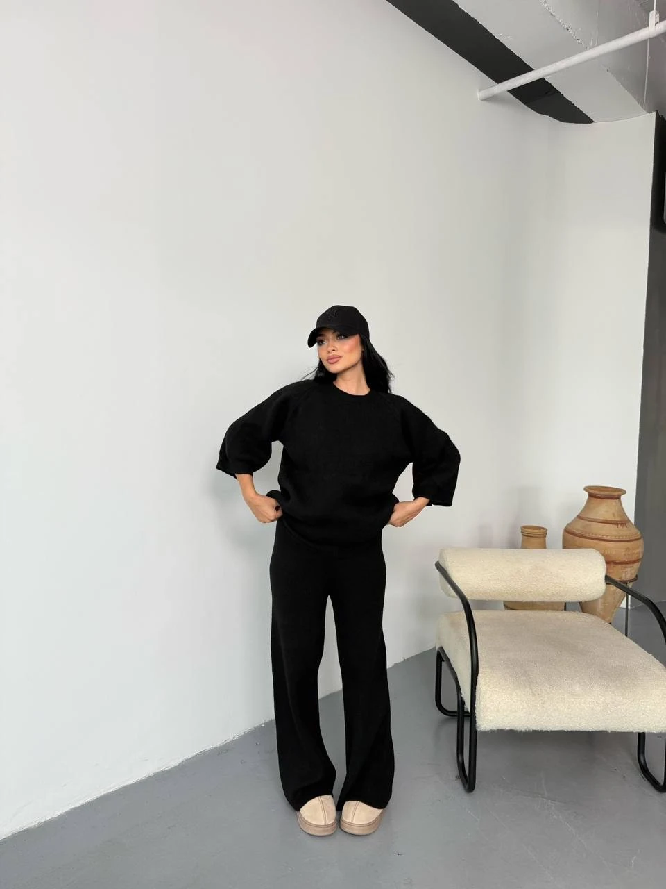 Kadın Fakir Kol Yüksek Bel Triko İkili Takım