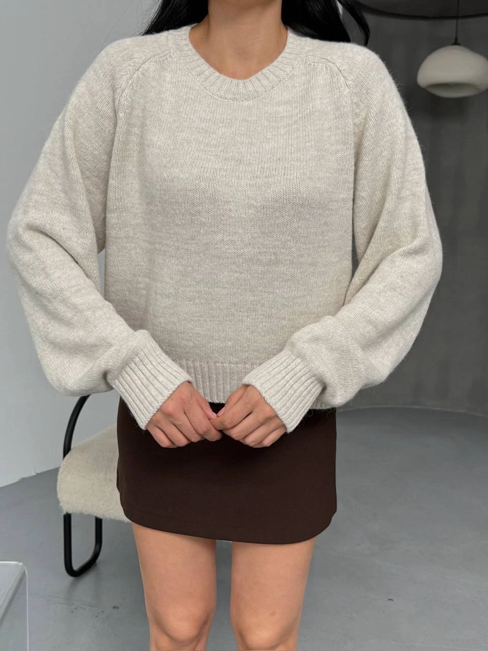 Kadın Bisiklet Yaka Yumuşak Dokulu Triko Kazak 