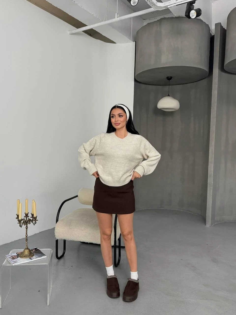 Kadın Bisiklet Yaka Yumuşak Dokulu Triko Kazak 