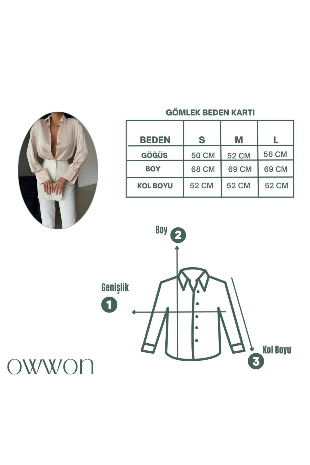 Kadın Bej Hafif Dökümlü Basic Saten Yüzeyli Gömlek