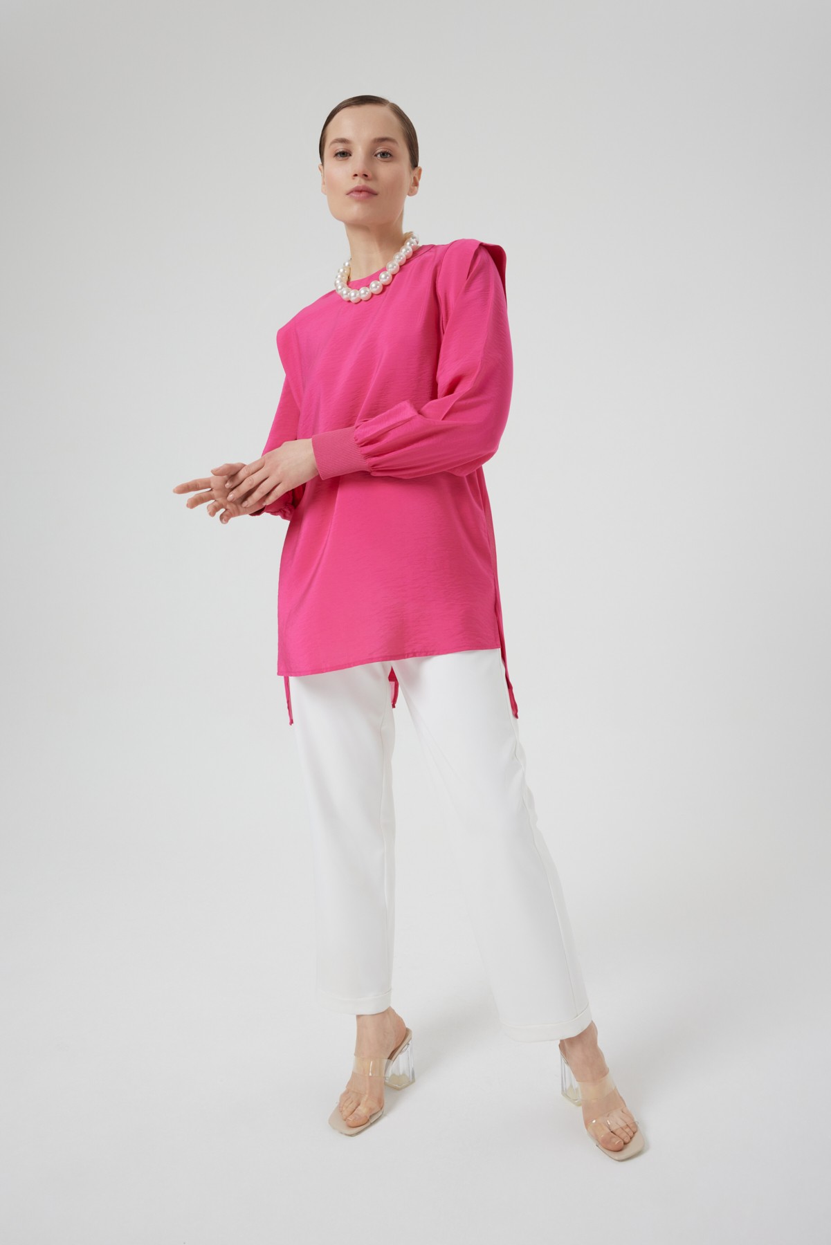 Soft textured blouse - FUŞYA
