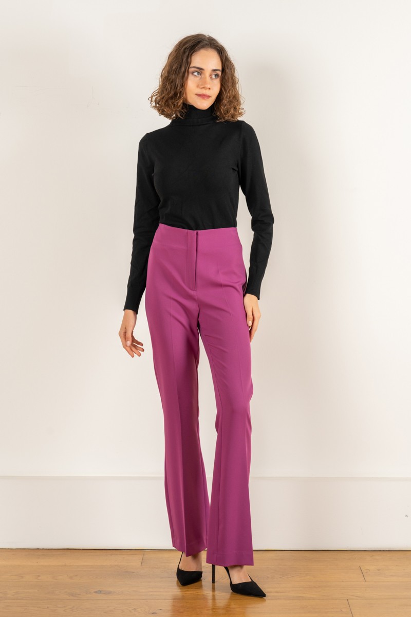 High-Waist Flare Pantolon - FUŞYA