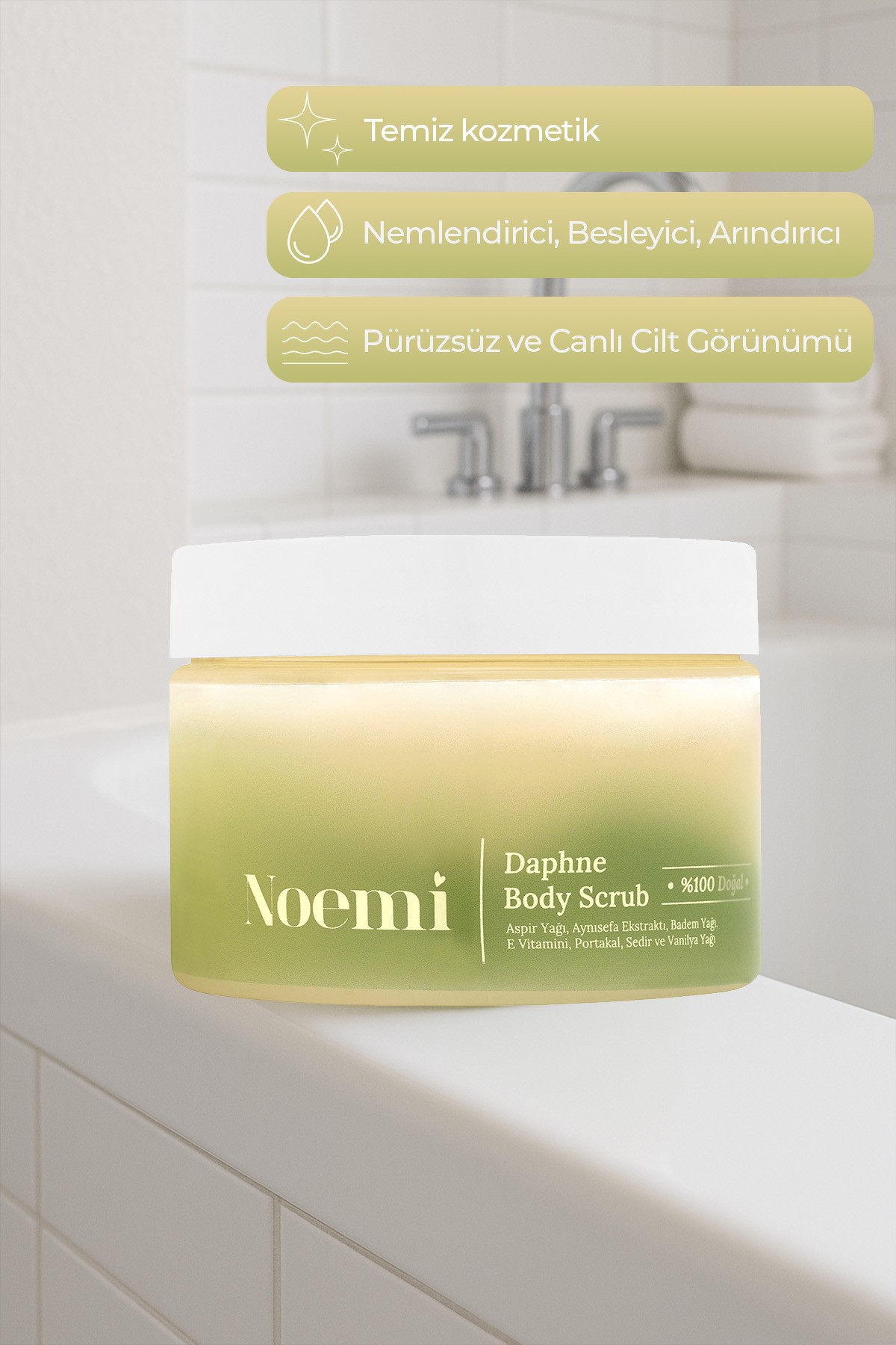%100 Doğal Body Scrub - Arındırıcı, Yoğun Nemlendirici El Ve Vücut Peelingi – Daphne 300gr