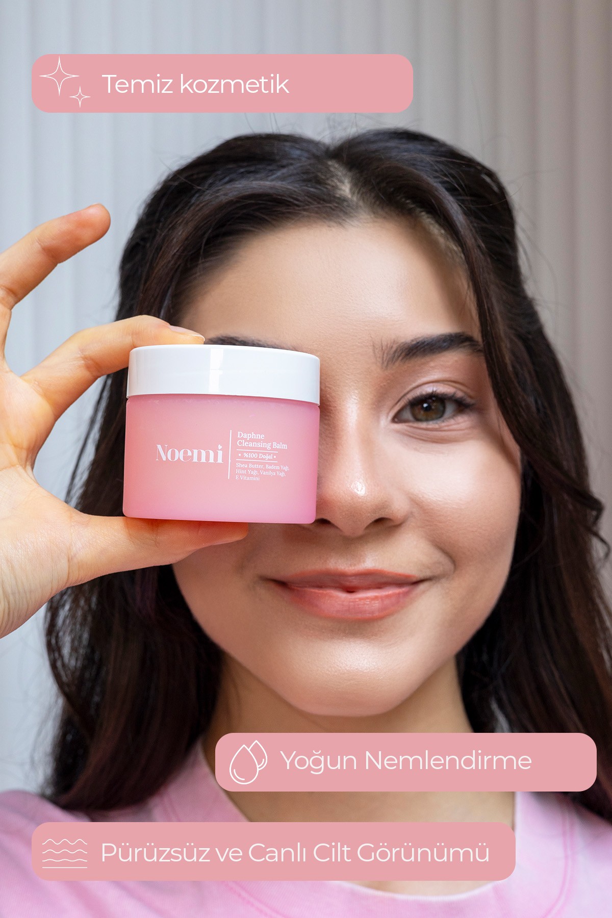 %100 Doğal Makyaj Temizleme Balmı - Make Up Remover Balm - Vanilya Kokulu - 100ml