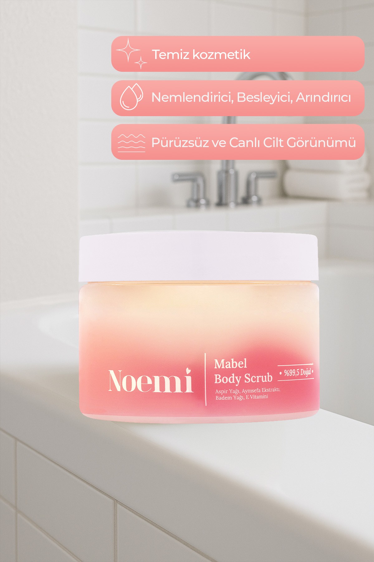 Doğal Body Scrub - Arındırıcı, Yoğun Nemlendirici El Ve Vücut Peelingi   - Mabel 300gr