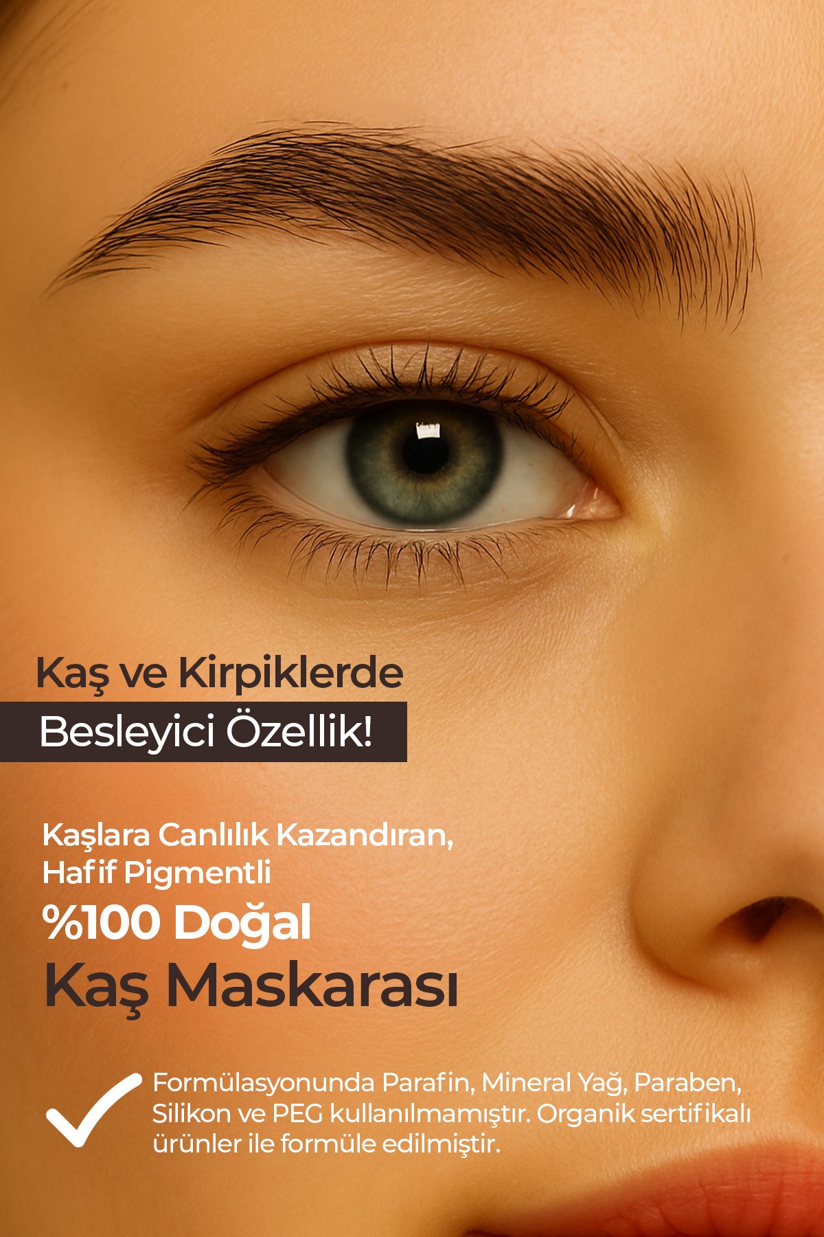 %100 Doğal, 3’ü 1 Arada Kaş Maskarası / Eyebrow Mascara - 05 Dark Brown / Koyu Kahve