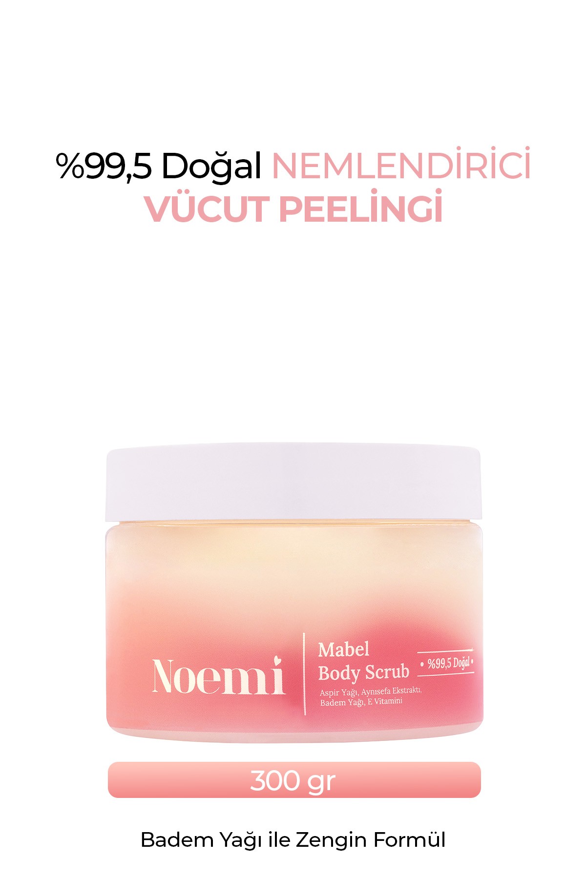 Doğal Body Scrub - Arındırıcı, Yoğun Nemlendirici El Ve Vücut Peelingi   - Mabel 300gr