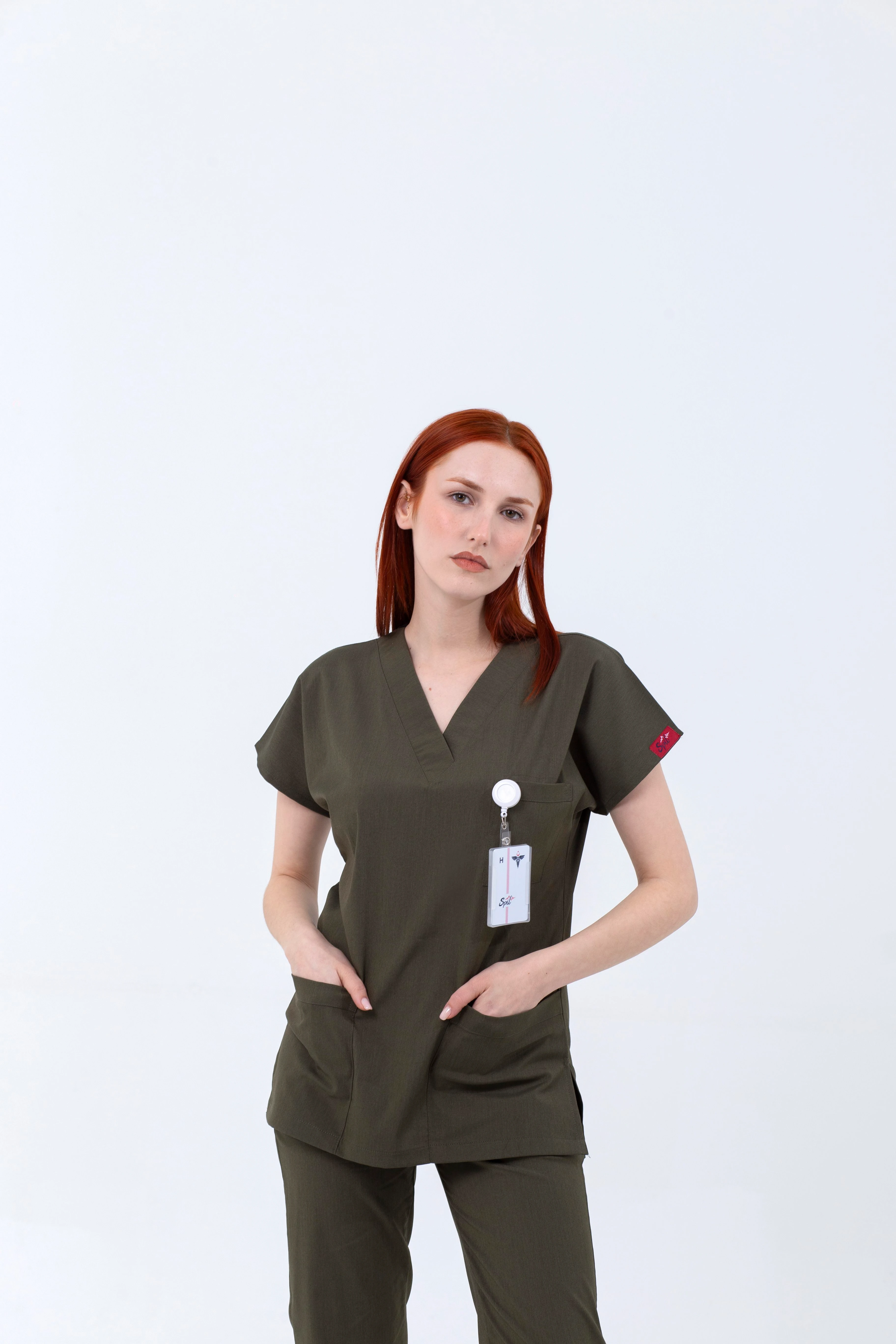 HAKİ YEŞİL MAGNESİA LİKRALI TEK ÜST - UNISEX