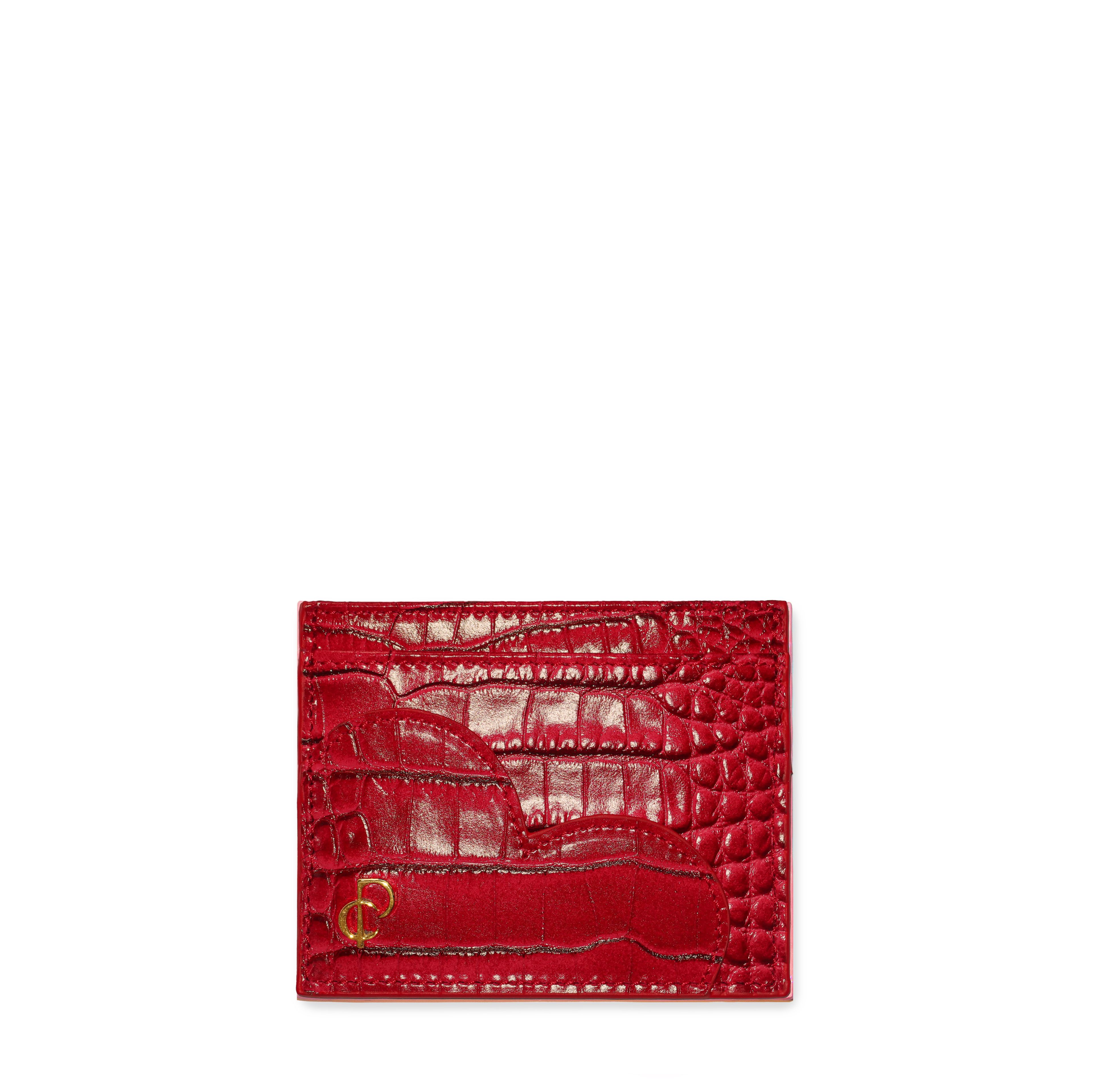 LOVE Cardholder - Red Crocodile