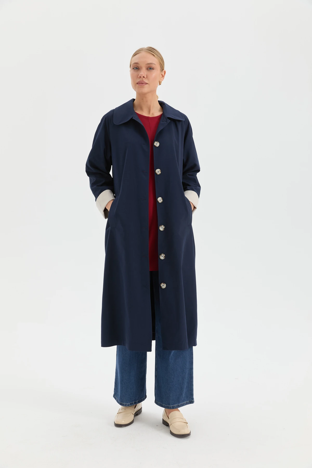 Garnili Trençkot - Lacivert