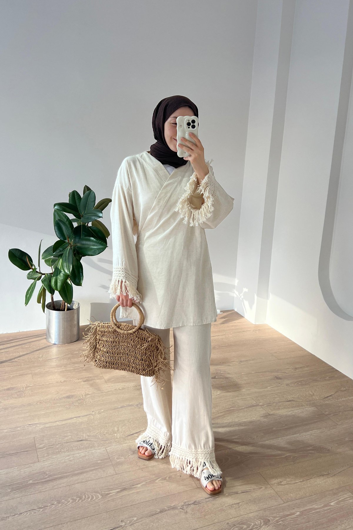 Püsküllü Kimono Takım Kemik