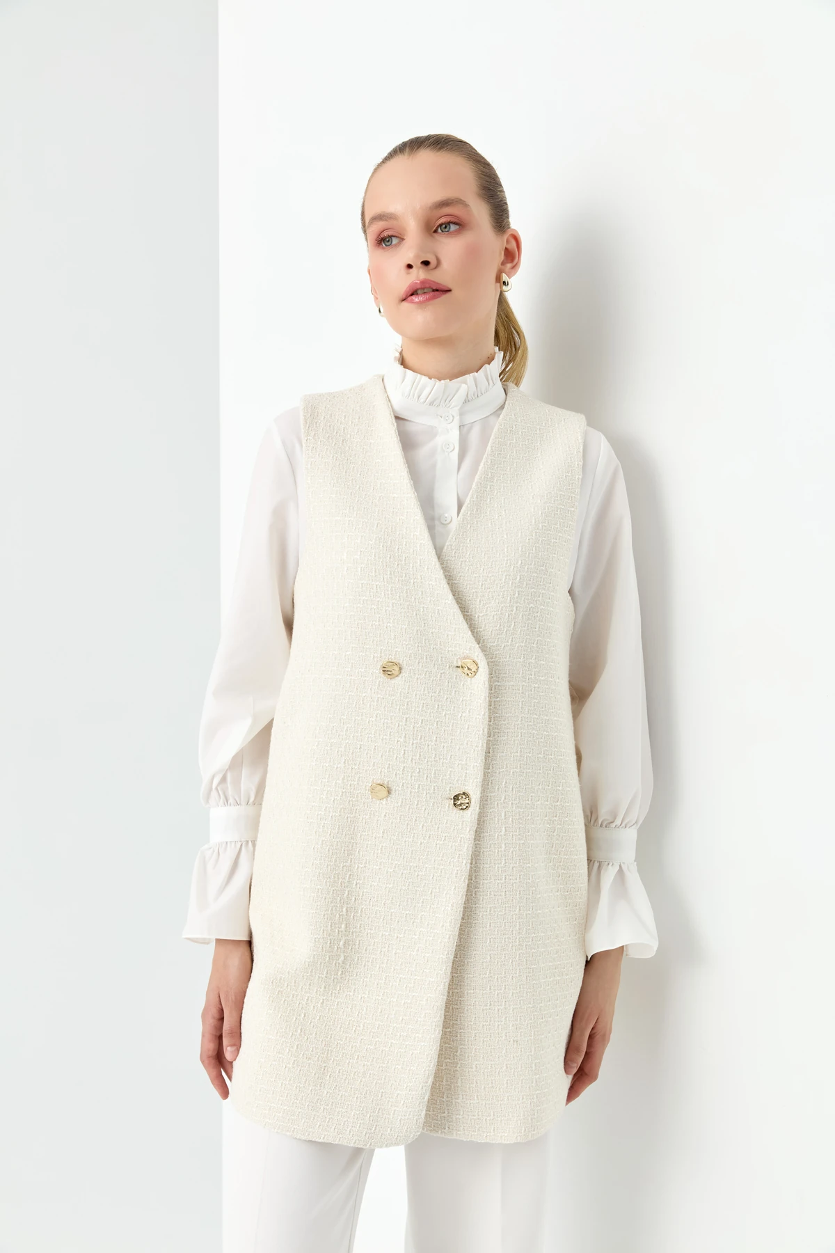 Max Tüvit Yelek Ekru