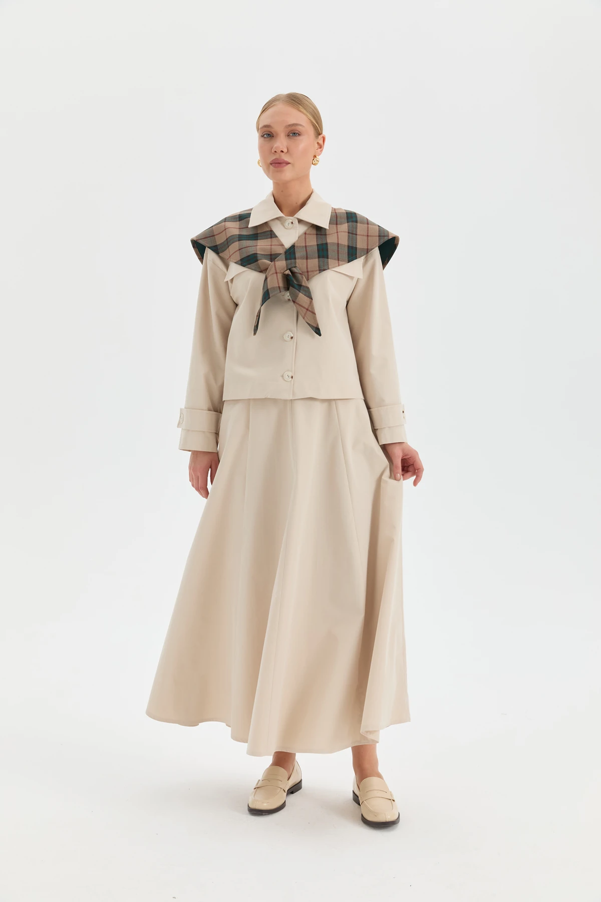 Cep Detaylı Godeli Etek