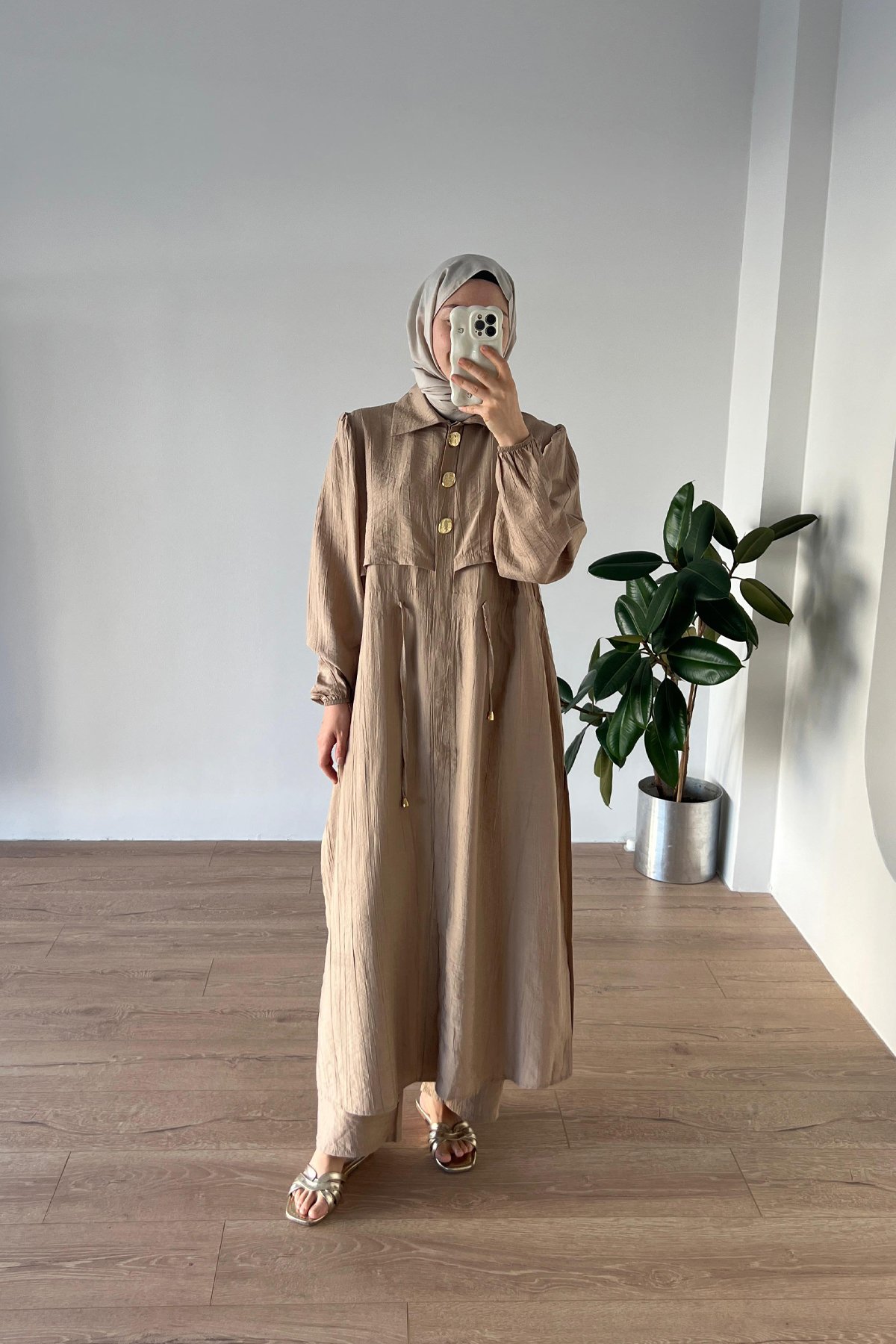Natural Rüzgarlıklı Takım Vizon