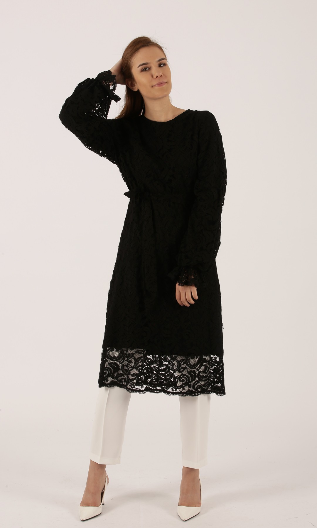 Dantel Tunik Siyah