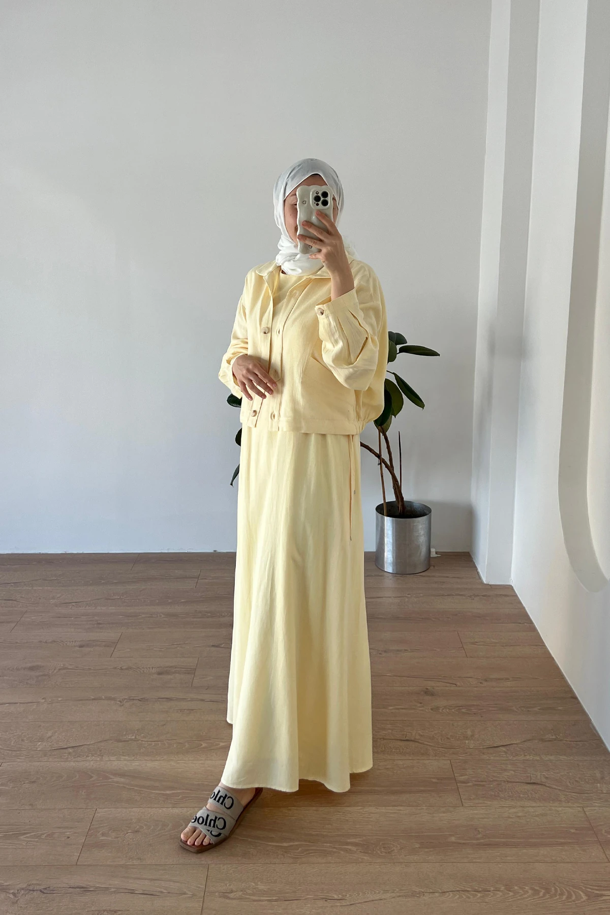 Natural Ceketli Elbise