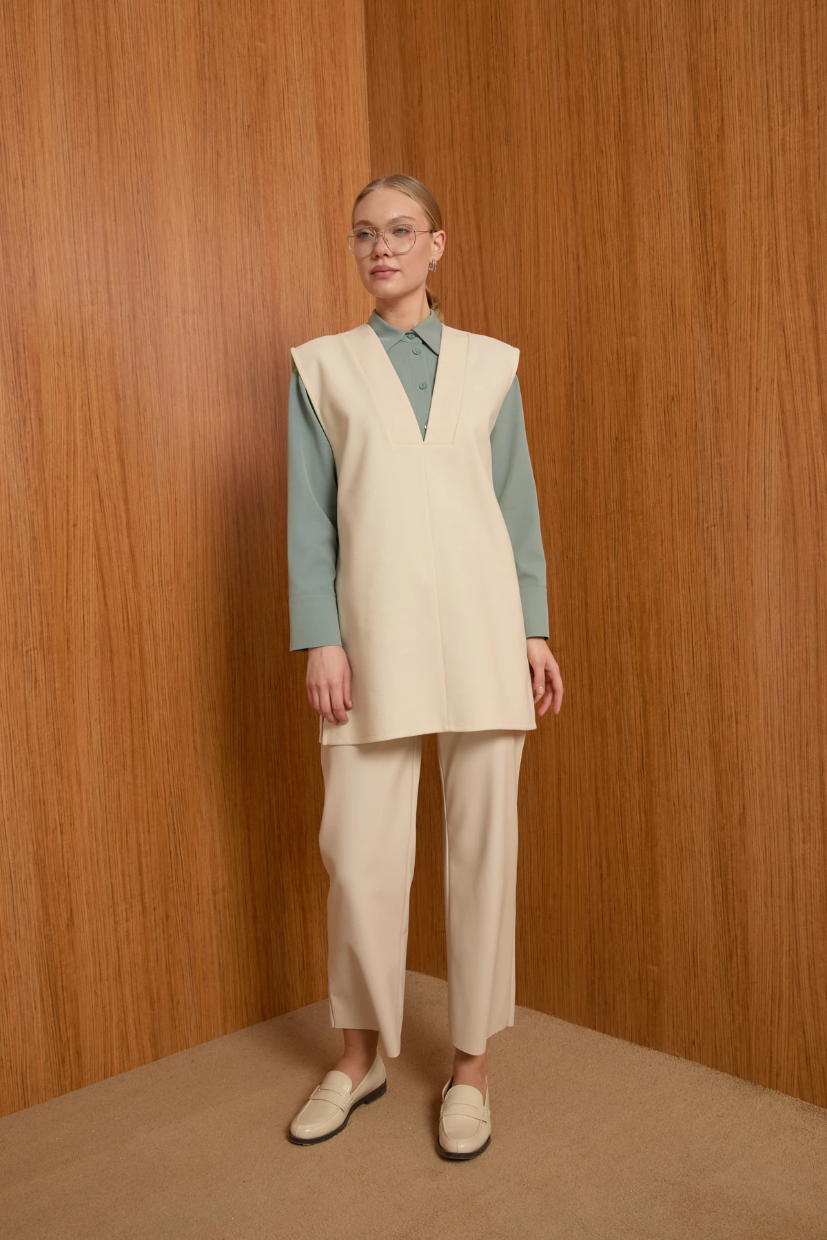 V Yaka Kaşe Süveter