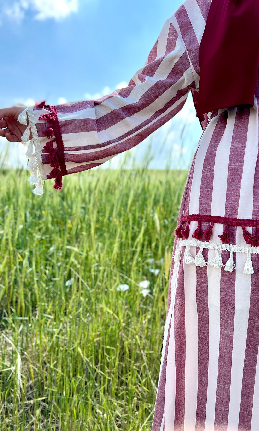 Morocco Keten Kimono Bordo