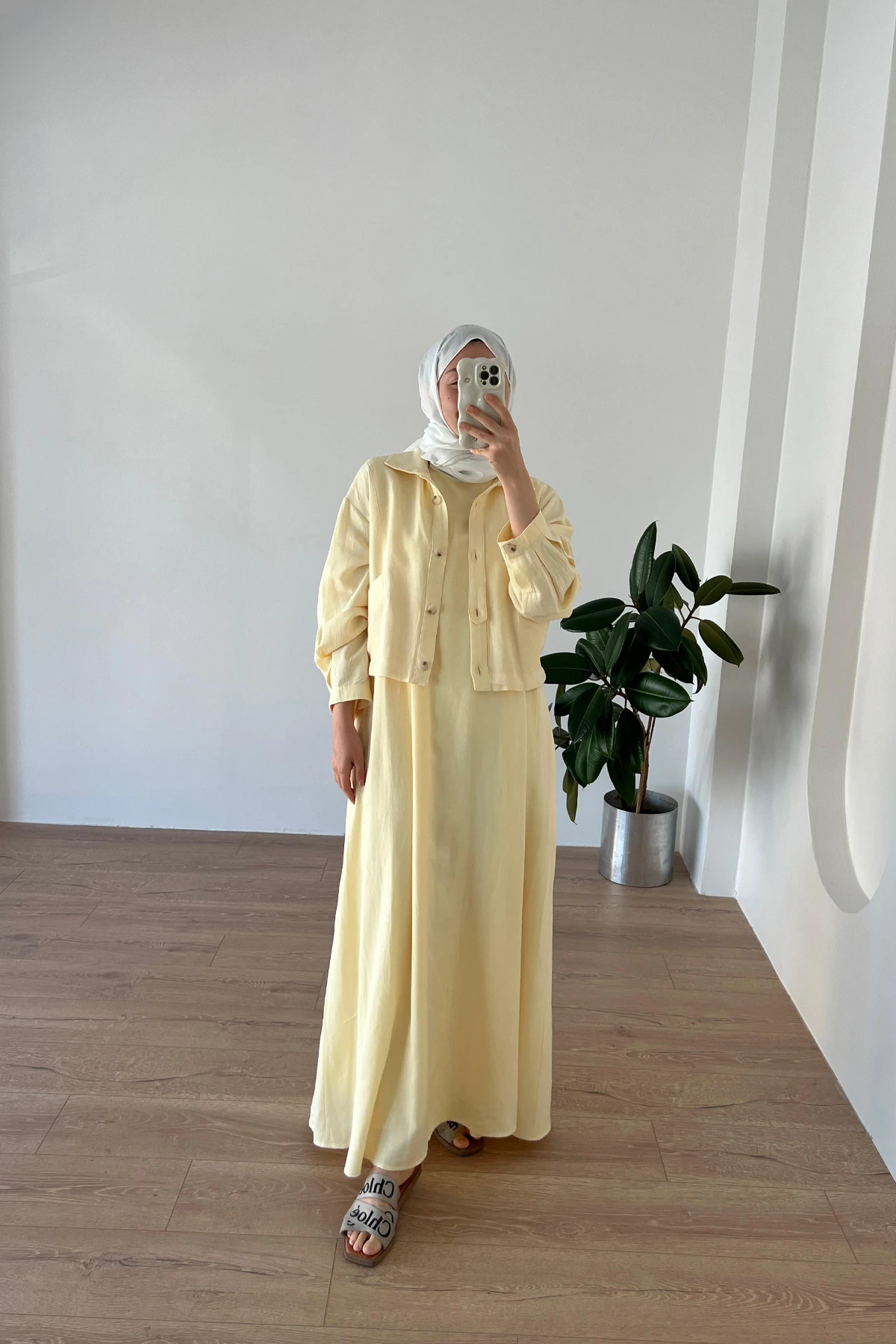 Natural Ceketli Elbise