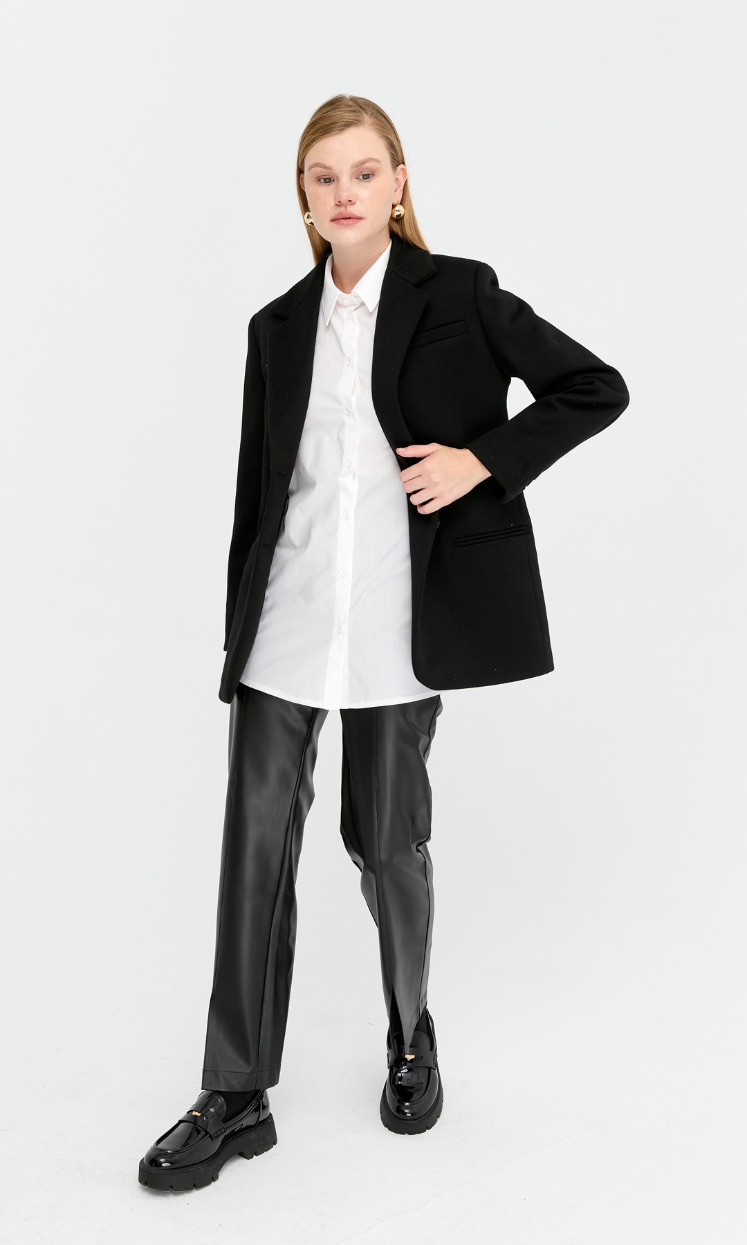 Kaşe Blazer Ceket Siyah