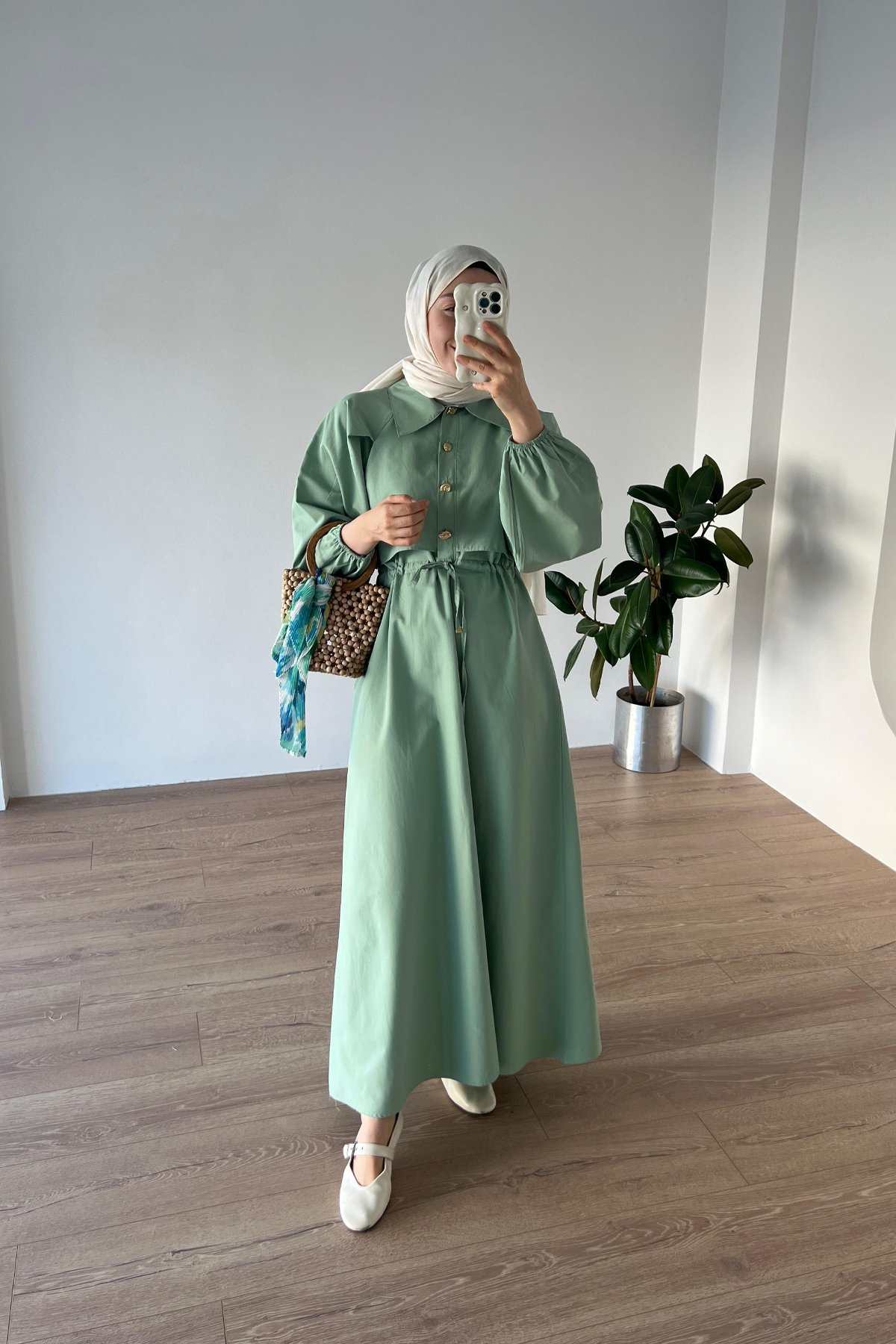 Rüzgarlıklı Elbise Mint