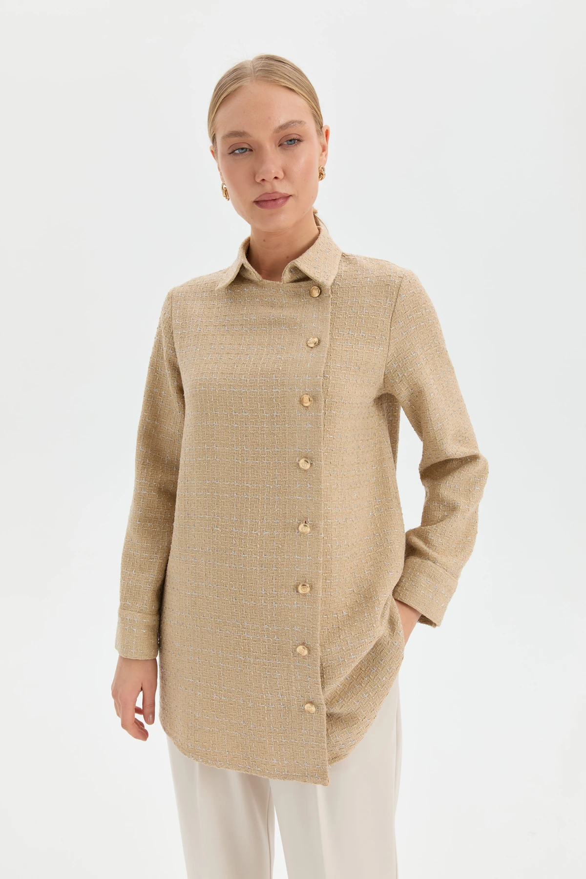 Asimetrik Tüvit Gömlek