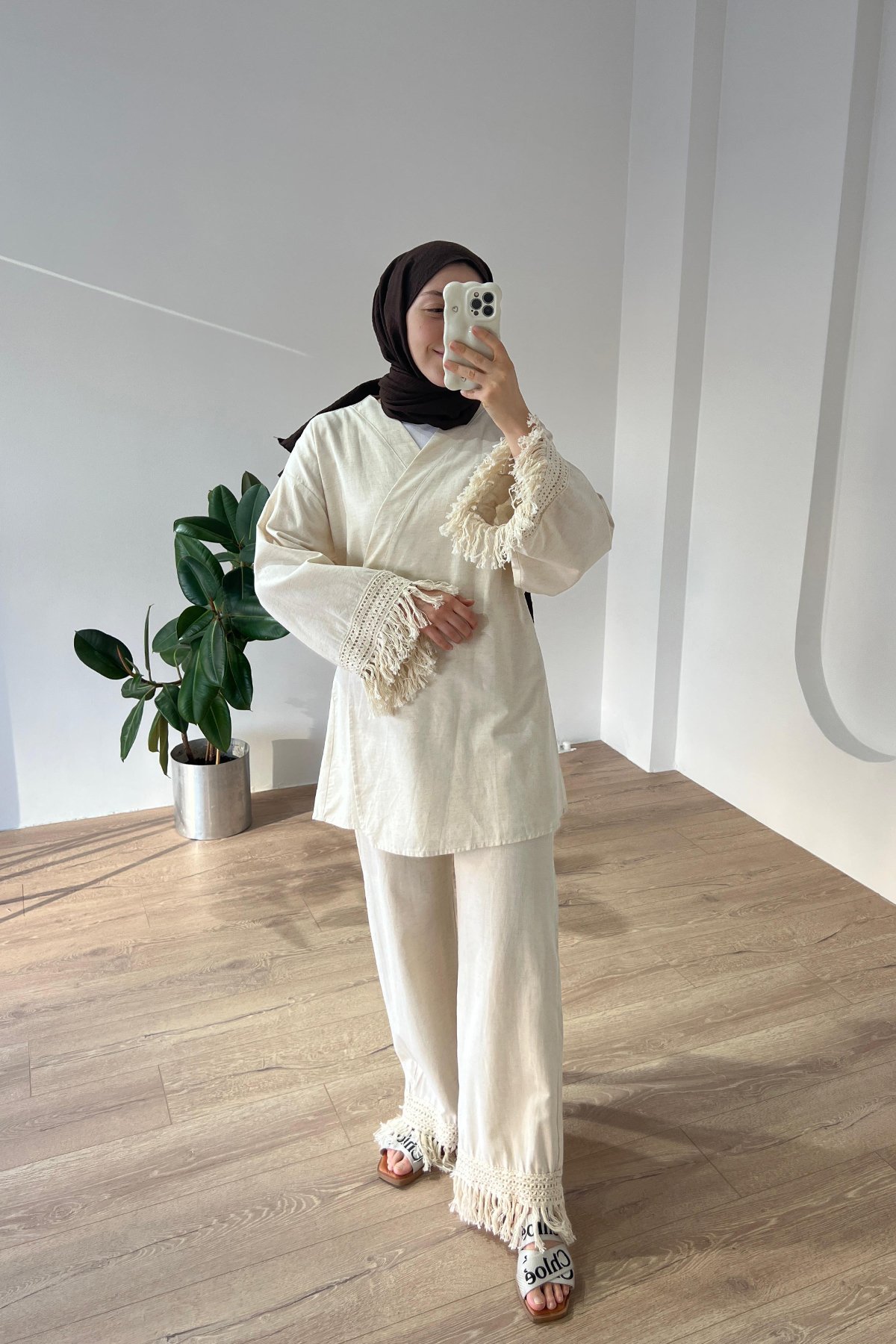 Püsküllü Kimono Takım Kemik
