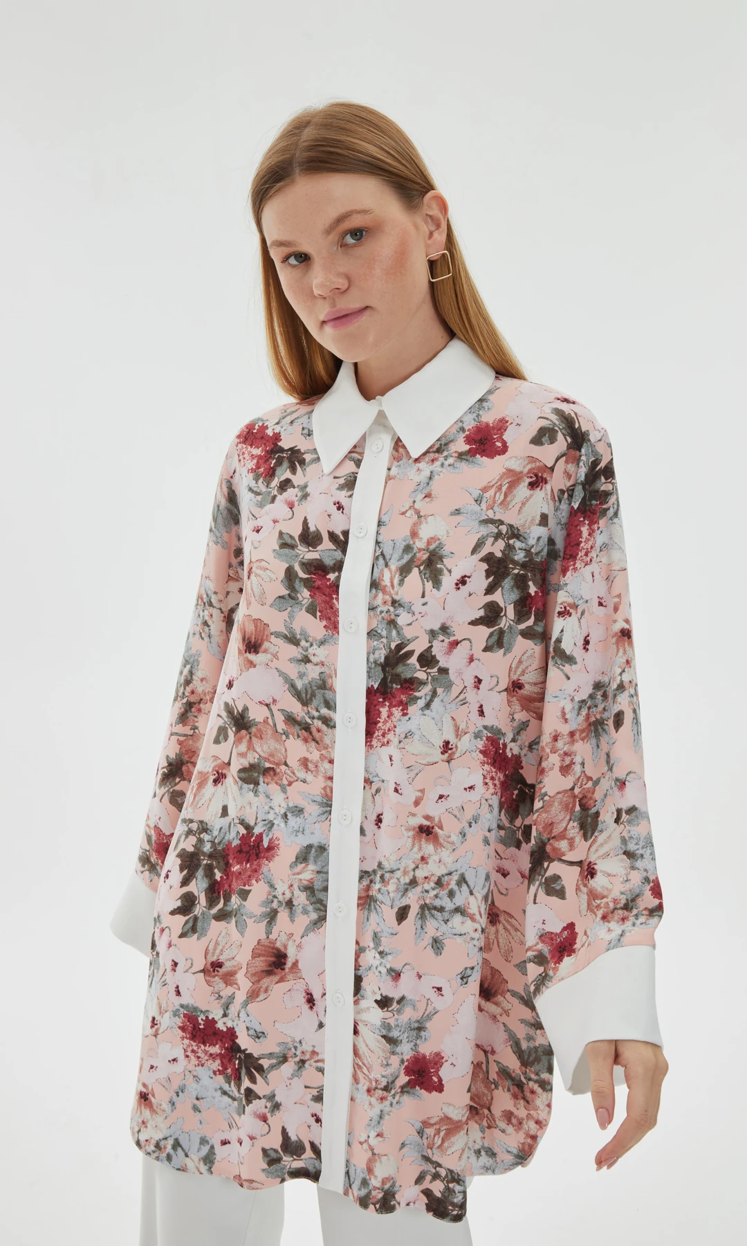 Spring Pamuklu Gömlek Pudra