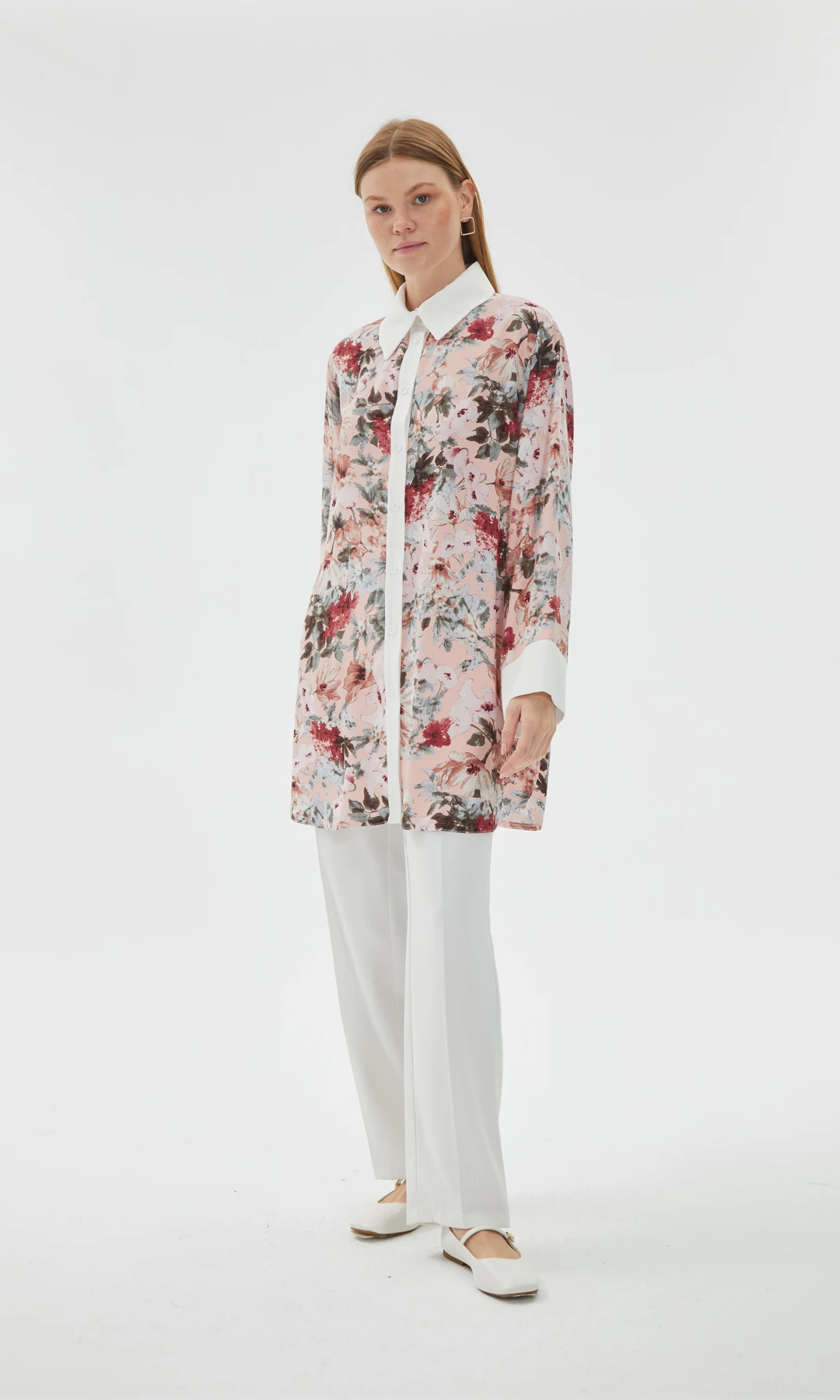 Spring Pamuklu Gömlek Pudra