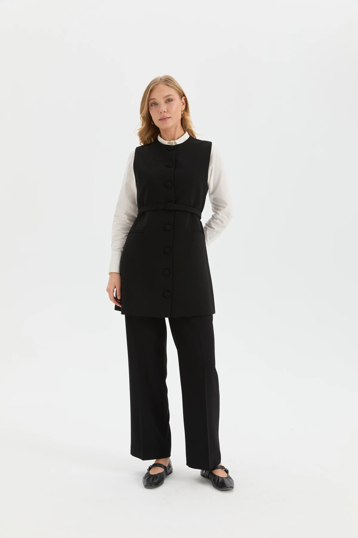 Kemerli Yelekli Takım