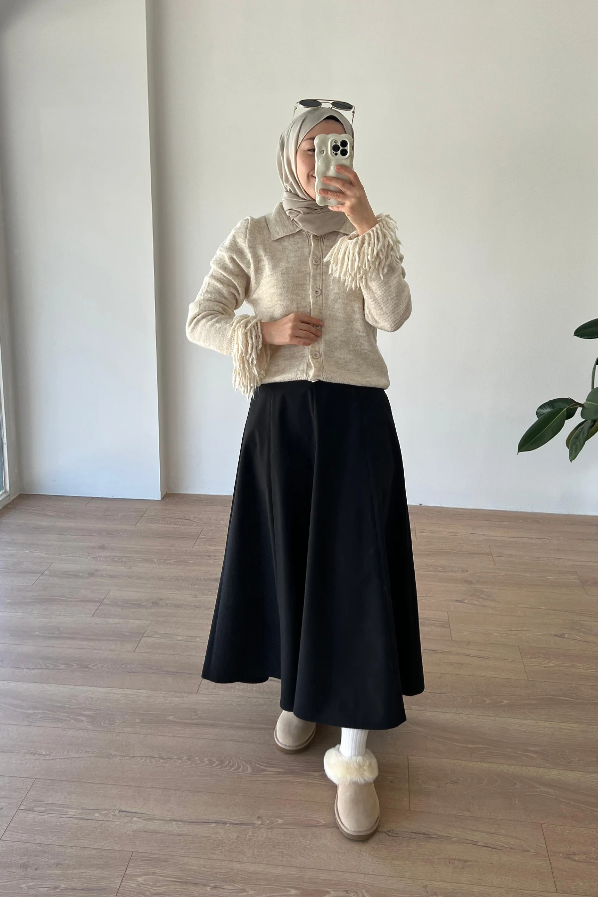 Saçak Detaylı Triko Kazak